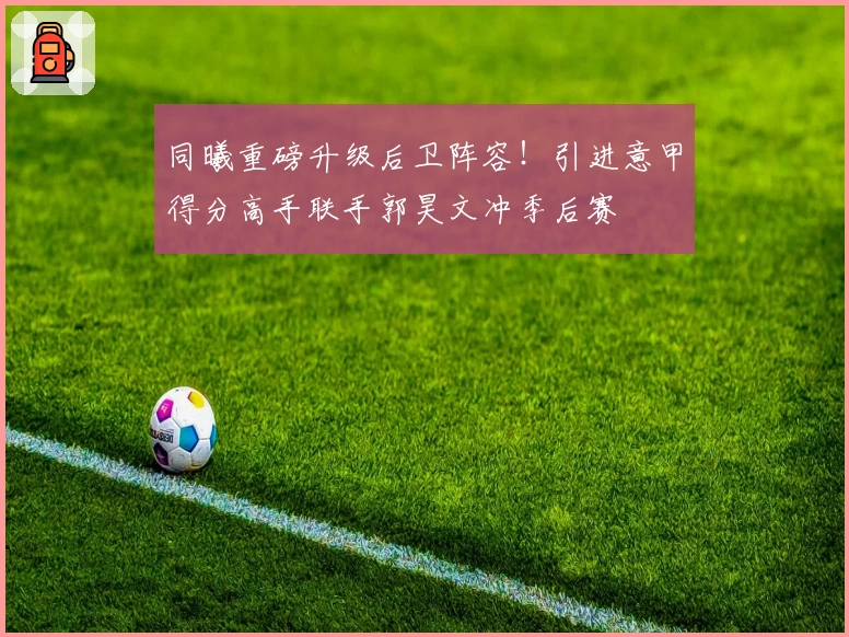 同曦重磅升级后卫阵容！引进意甲得分高手联手郭昊文冲季后赛